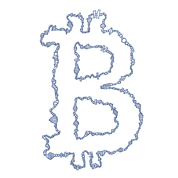 Rysunek symbol Bitcoin — Zdjęcie stockowe