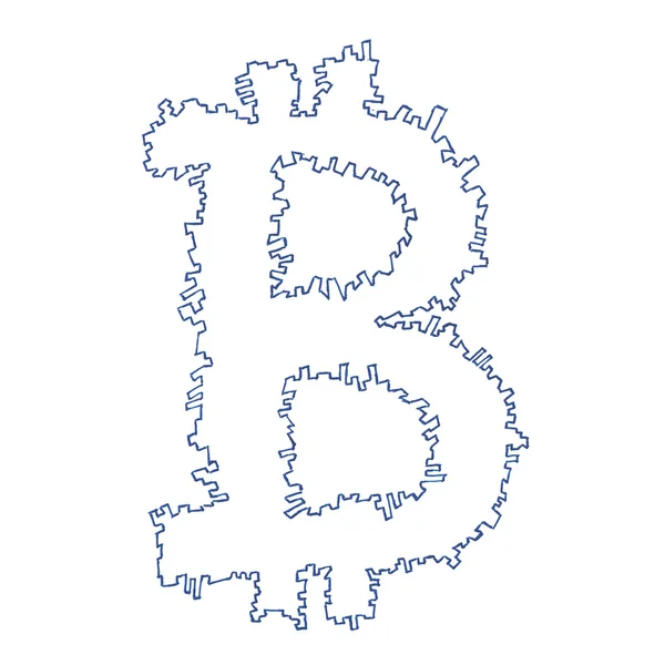 Ząbkowane symbol Bitcoin — Zdjęcie stockowe