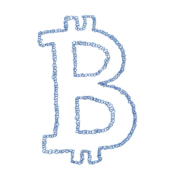 Chain Bitcoin symbol drawing Royalty Free Stock Images