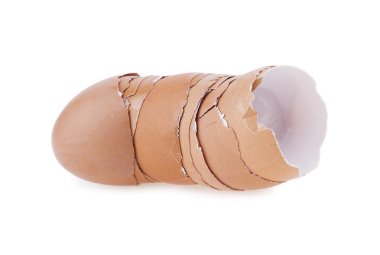 Beyaz bir arka plan üzerinde izole yumurta kabuğu