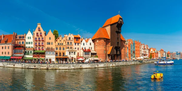 Panorama da Cidade Velha e Motlawa em Gdansk, Polônia — Fotografia de Stock