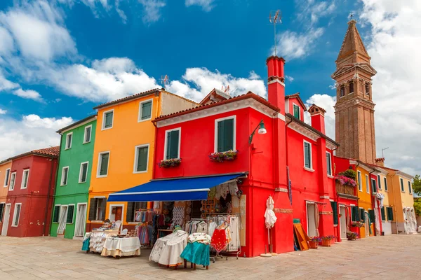 Maisons colorées sur le Burano, Venise, Italie — Photo