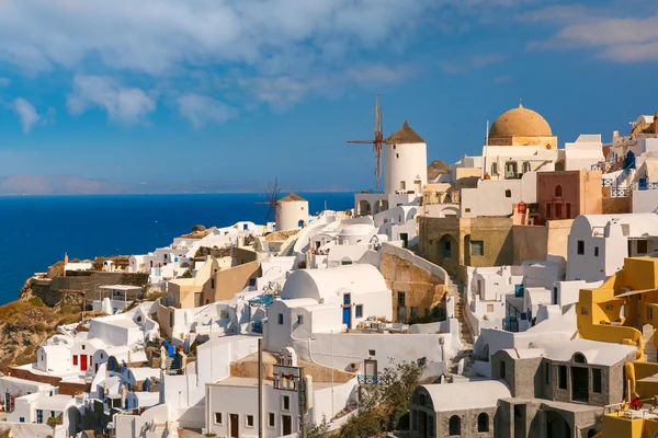 Windmill and white houses, Oia, Santorini, Greece Royalty Free Stock Photos