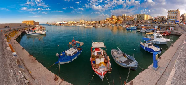 Panorama of Old harbour, Heraklion, Crete, Greece — Stock Photo, Image