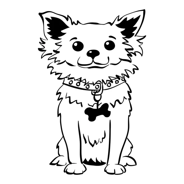 Векторний ескіз смішний собака Чихуахуа сидить — стоковий вектор