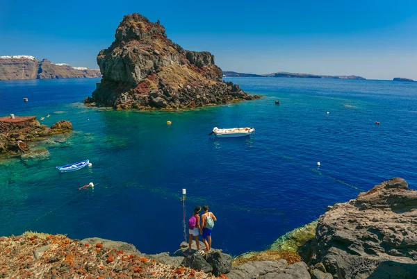 Armeni bay beach, Oia or Ia, Santorini, Greece — Stock Photo, Image