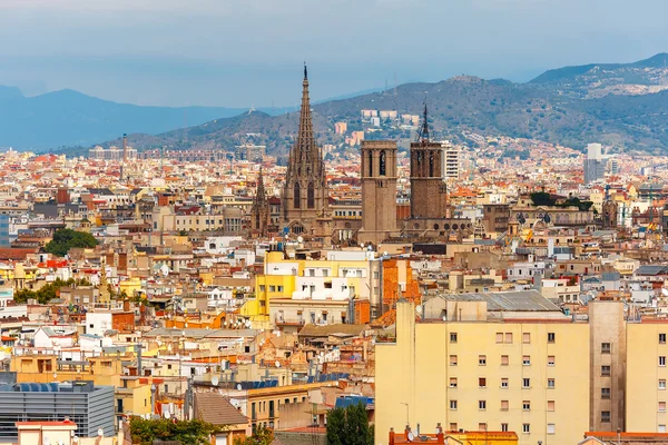 Widok z lotu ptaka z Barcelony, Katalonii, Hiszpanii — Zdjęcie stockowe
