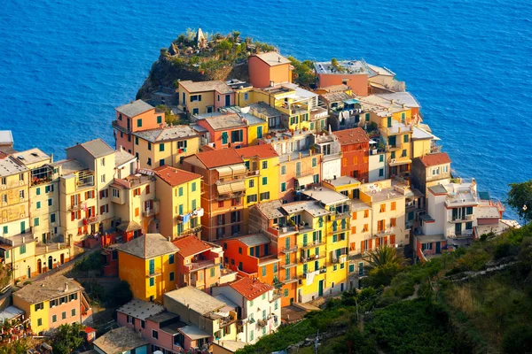 Panorama miasta Manarola w regionie Cinque Terre, Liguria, Włochy — Zdjęcie stockowe