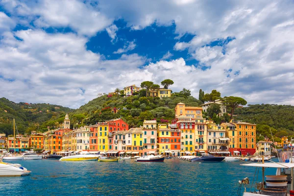 Panorama Portofino, Italská riviéra, Ligurie — Stock fotografie