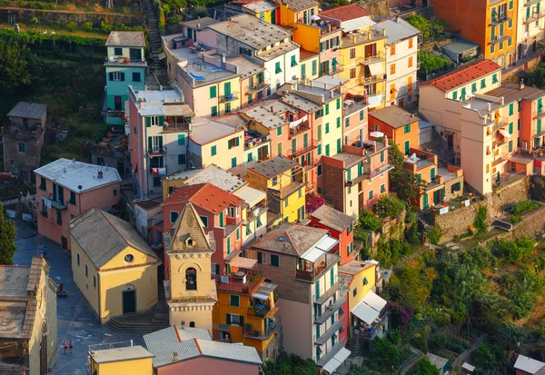 Panorama de Manarola, Cinque Terre, Liguria, Italia — Foto de Stock