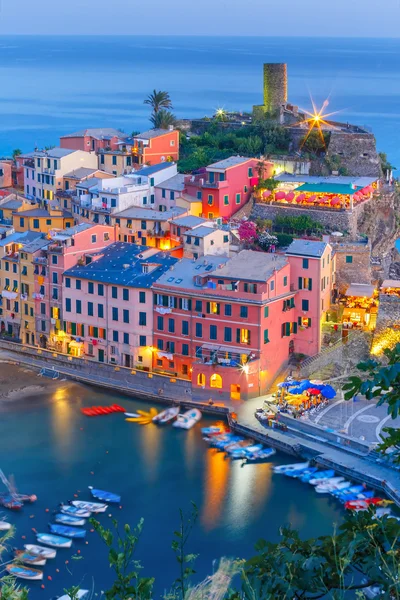 Nuit Vernazza, Cinque Terre, Ligurie, Italie — Photo