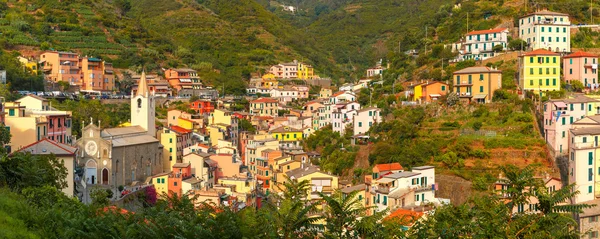 Панорама Ріомаджоре, Чінкве Терре, Лігурія, Італія — стокове фото