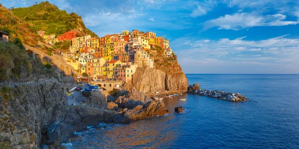 Panorama de Manarola, Cinque Terre, Liguria, Italia —  Fotos de Stock