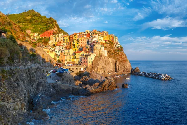 Panorama de Manarola, Cinque Terre, Liguria, Italia — Foto de Stock