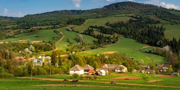 Wioska w Karpatach — Zdjęcie stockowe