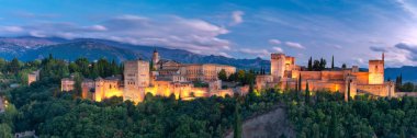 Alhambra at sunset in Granada, Andalusia, Spain clipart