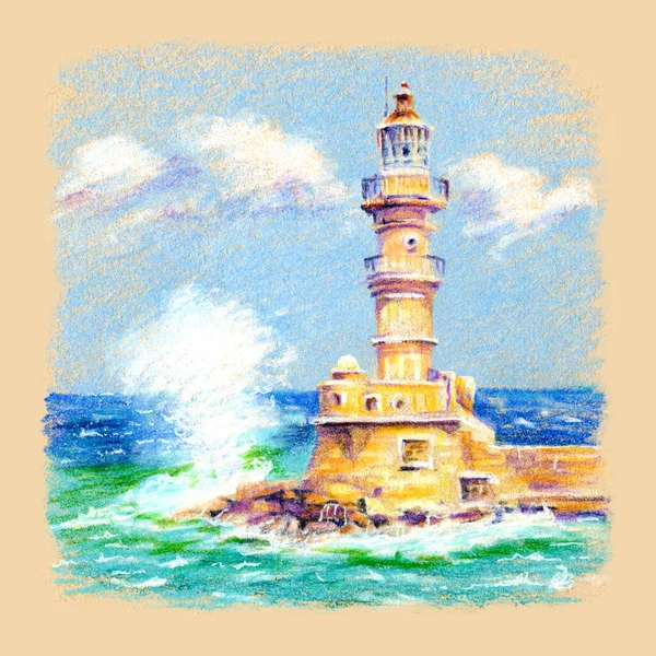 Lighthouse in Chania, Crete, Greece — Stock Photo, Image