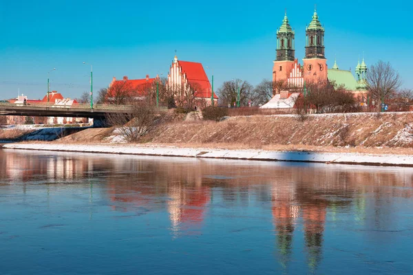 폴란드의 포즈난 대성당 겨울 — 스톡 사진