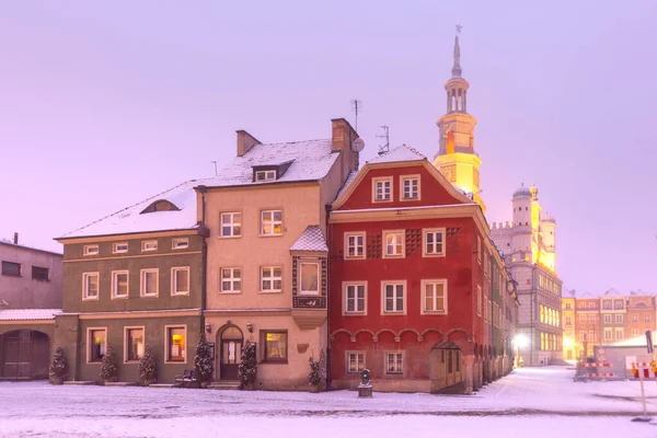 Noite Cidade Velha de Poznan, Polônia — Fotografia de Stock