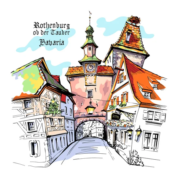 Rothenburg ob der Tauber, Germany — 스톡 벡터