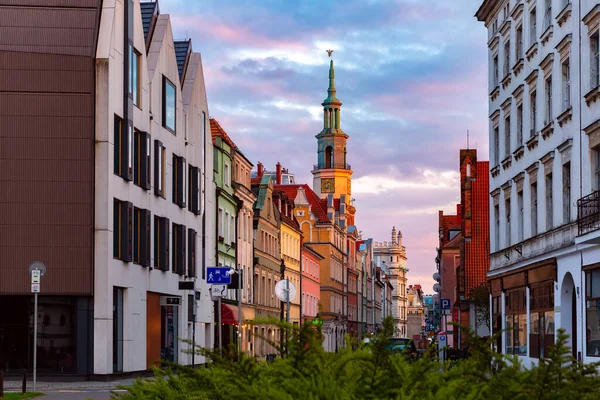 Città Vecchia di Poznan al tramonto, Polonia — Foto Stock