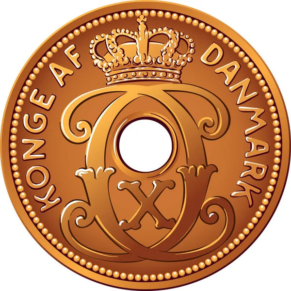 Moneda danesa de 5 mineral — Vector de stock