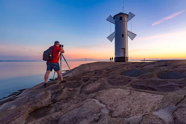 Stawa Mlyny at sunset, Swinoujscie, Poland — Stock Photo, Image