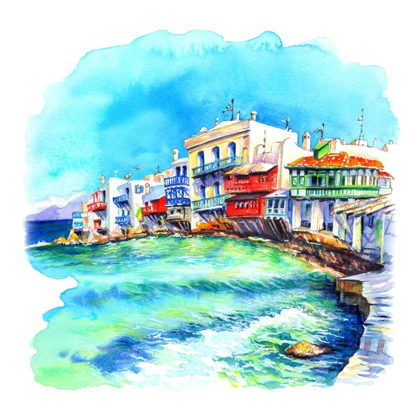 Klein Venedig auf der Insel Mykonos, Griechenland — Stockfoto