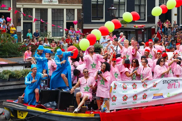 Barca marocchina sulla Amsterdam Canal Parade 2014 — Foto Stock