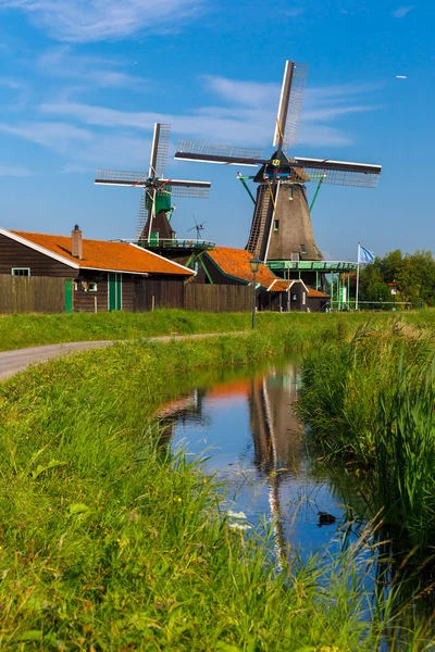 Windmills in Zaanse Schans, Holland, Netherlands — Stock Photo, Image