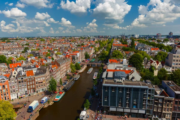 Amsterdam city view from Westerkerk, Holland, Netherlands. — Stock Photo, Image