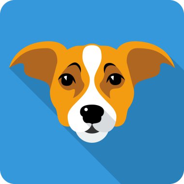 Vector dog icon flat design  clipart