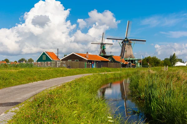 Windmills in Zaanse Schans, Holland, Netherlands — Stock Photo, Image