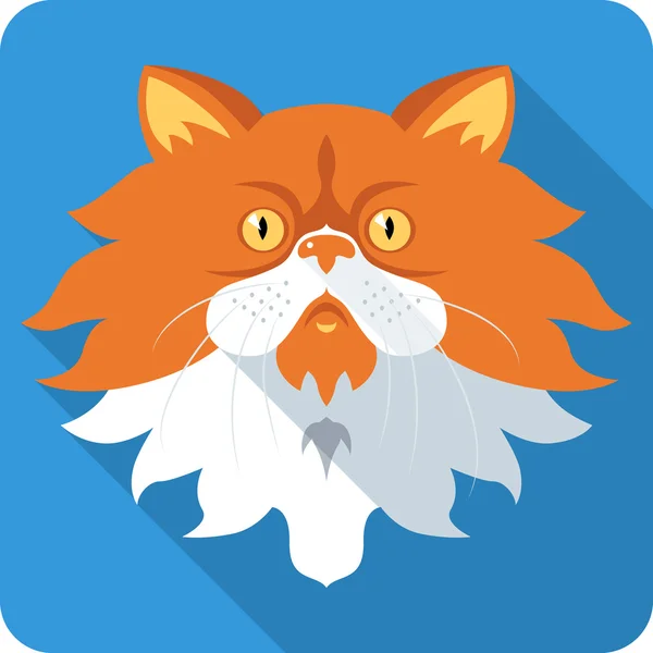 Persian Cat icon flat design — Stock Vector