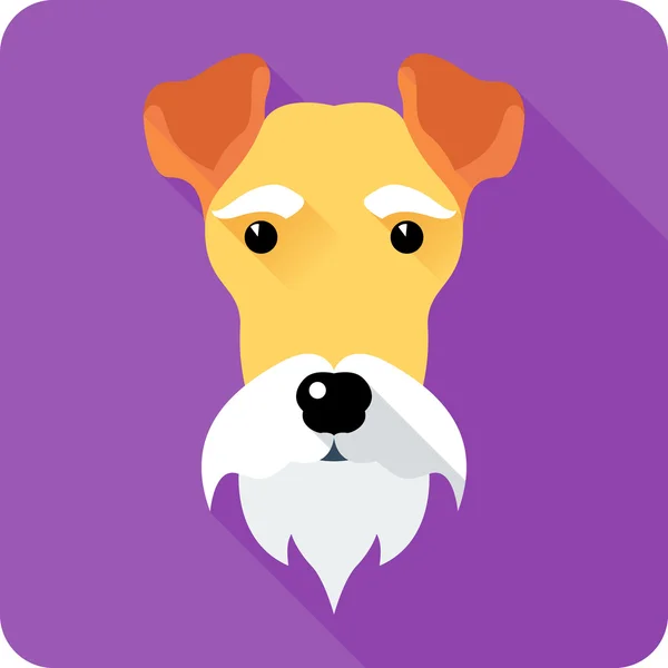 Fox Terrier dog icon flat design — Stock Vector