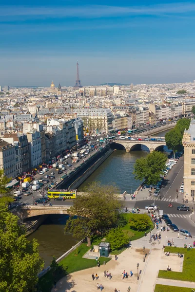 View of Paris from Notre Dame cathedral — Stock Photo, Image