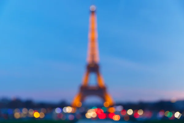 Bokeh foto della scintillante Torre Eiffel di notte — Foto Stock