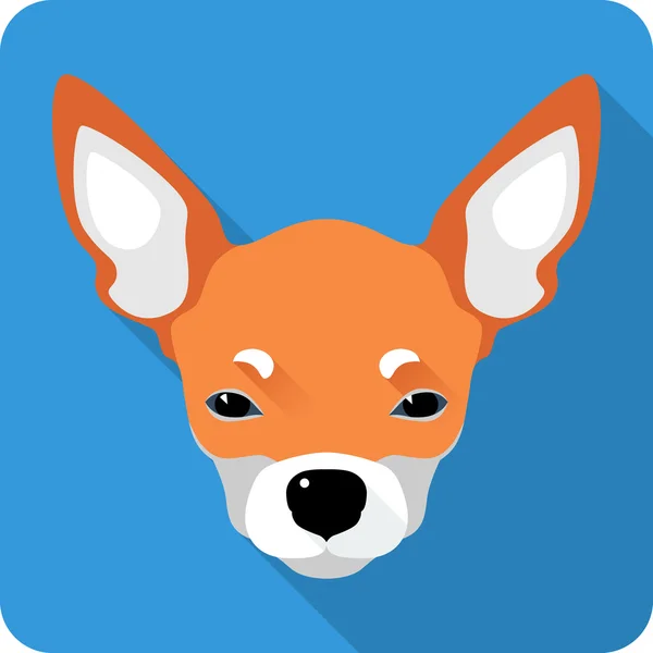 Cão Chihuahua ícone design plano — Vetor de Stock