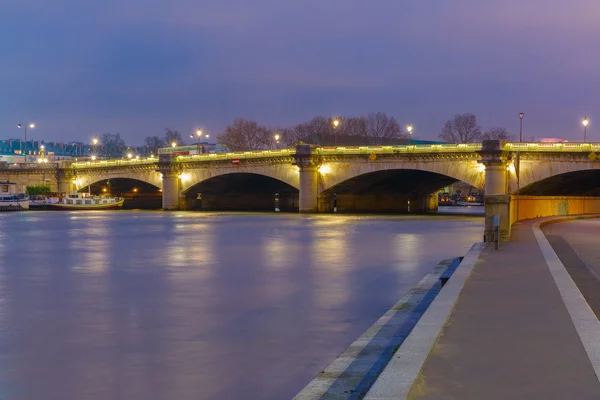 Pont de la Concorde at night in Paris, France — Stock Photo, Image