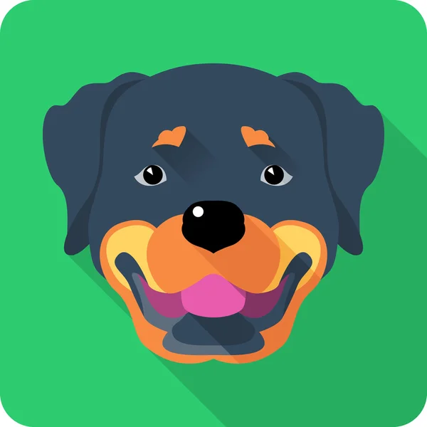 Hond Rottweiler pictogram plat ontwerp — Stockvector