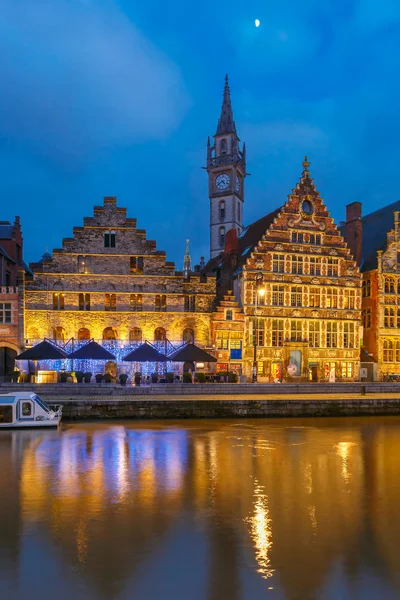 Kai graslei in Gent Stadt am Morgen, Belgien — Stockfoto