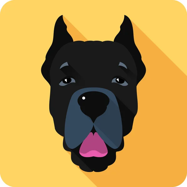 Perro Cane Corso icono diseño plano — Vector de stock