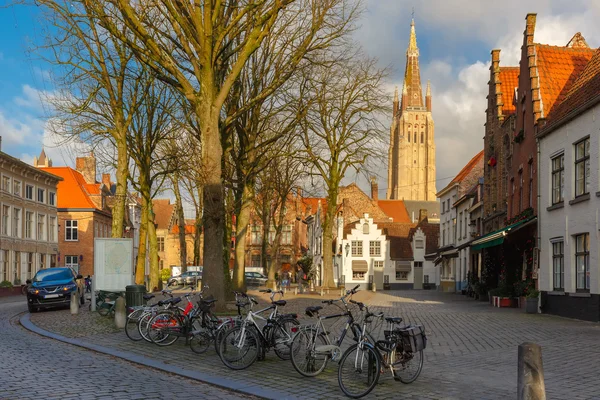 Walplein square of Brugge, Belgium. — Stock Photo, Image