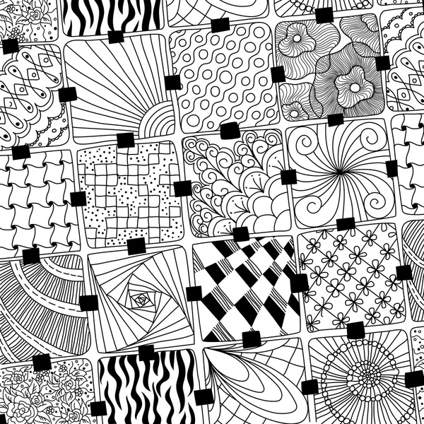 Vector doodles patroon zentangle — Stockvector