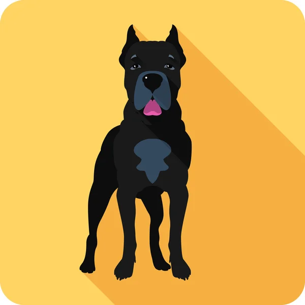 Perro Cane Corso icono diseño plano — Vector de stock