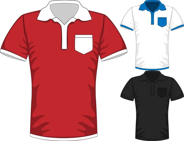 Vector Mens korte mouw t-shirt polo ontwerpsjablonen — Stockvector