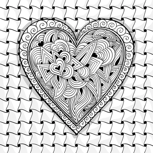 Векторный черно-белый рисунок сердца — стоковый вектор