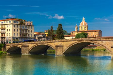 Quay of the river Arno in Florence, Italy clipart