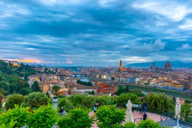 Famous view of Florence at night, Italy clipart