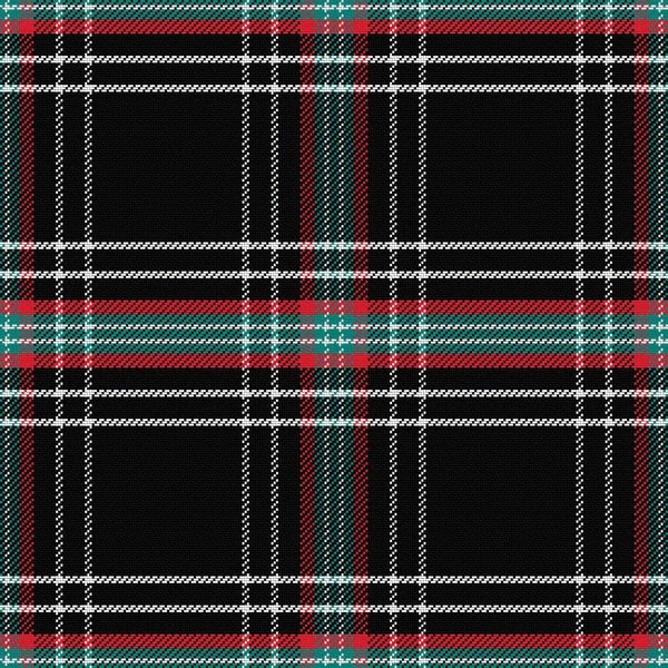 シームレスなパターン ベクトル スコットランド タータン チェック黒 — ストックベクタ